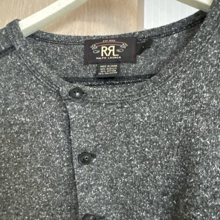 [BUNJANG] RRL Grey Henely Neck L / 더블알엘 그레이 헨리넥 L