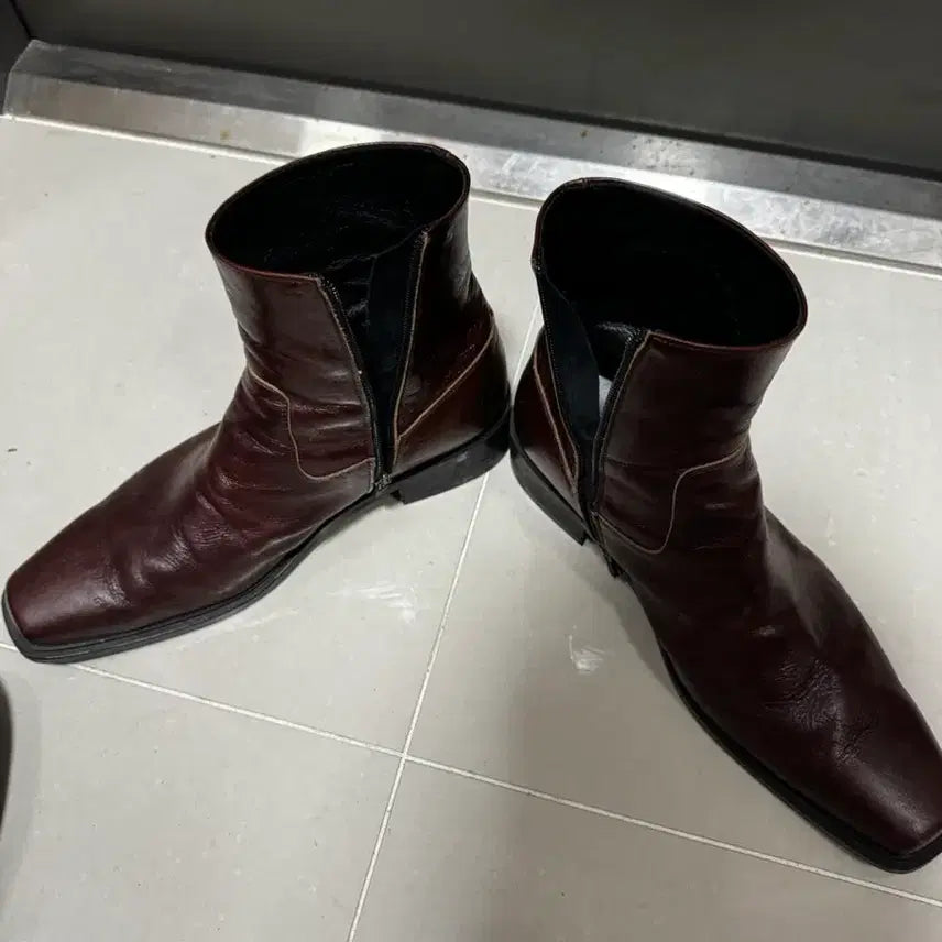 [BUNJANG] Romantic Move Western Brown Boots 285 / 로맨틱무브 웨스턴 집업 브라운 부츠 285 (블랙첼시는 덤)