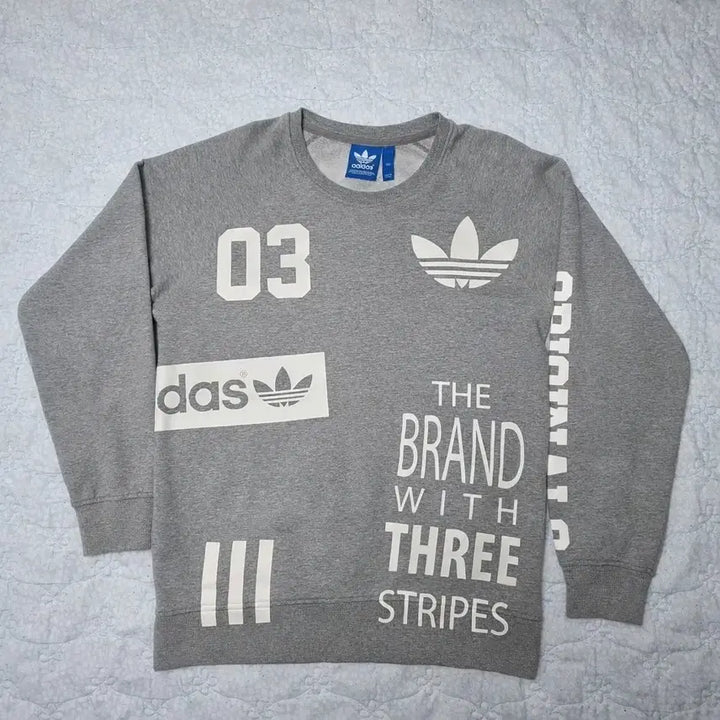 [BUNJANG] Adidas Originals Big Logo Gray Sweatshirt / 아디다스 오리지널 빅로고 그레이 맨투맨 95