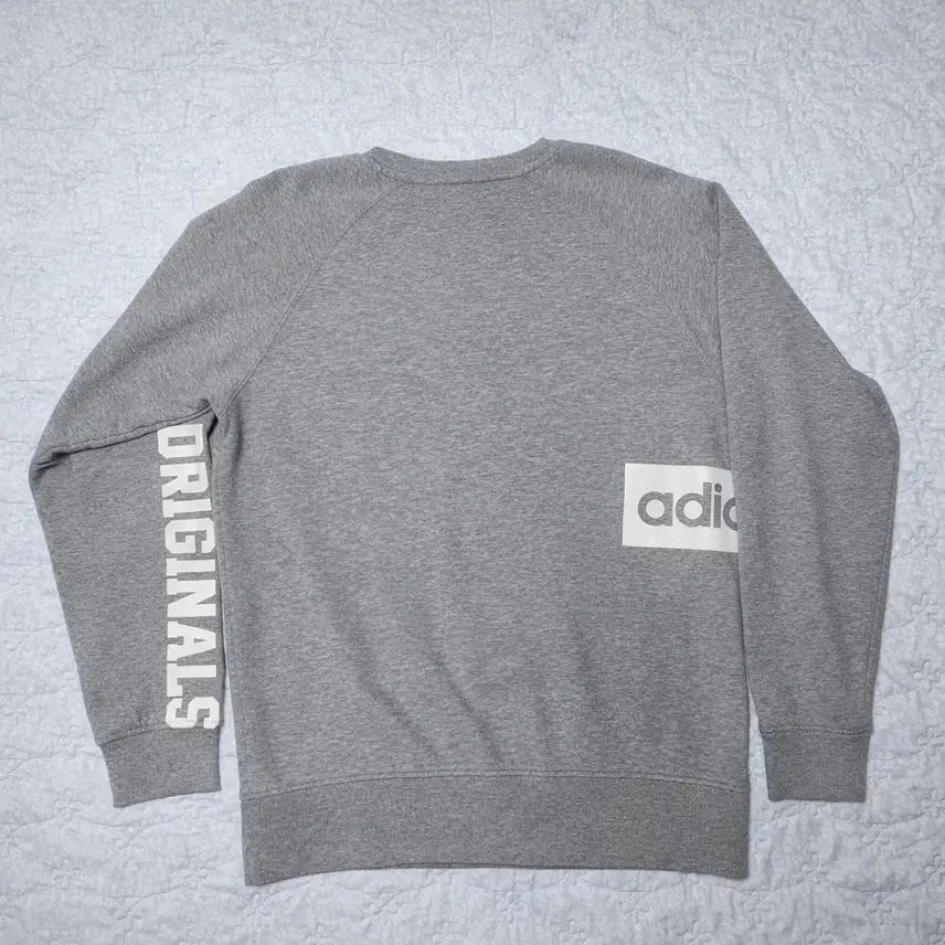[BUNJANG] Adidas Originals Big Logo Gray Sweatshirt / 아디다스 오리지널 빅로고 그레이 맨투맨 95