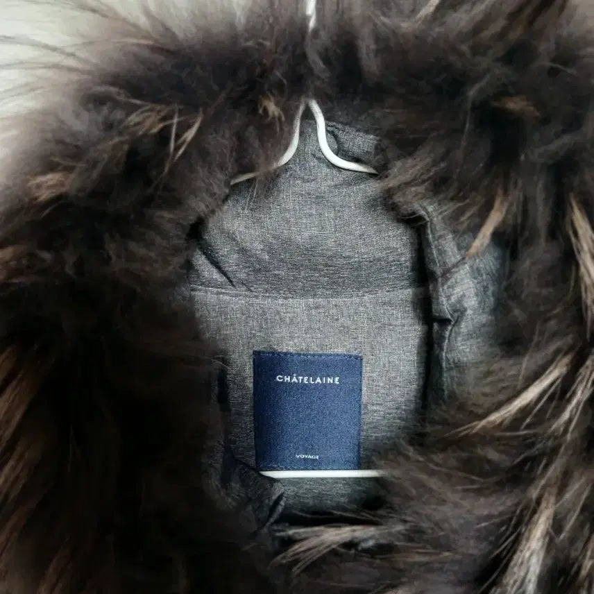 [BUNJANG] Long Padded Coat with Fur Collar / 여성 롱 패딩 그레이 퍼 카라