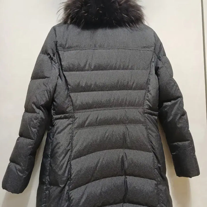 [BUNJANG] Long Padded Coat with Fur Collar / 여성 롱 패딩 그레이 퍼 카라