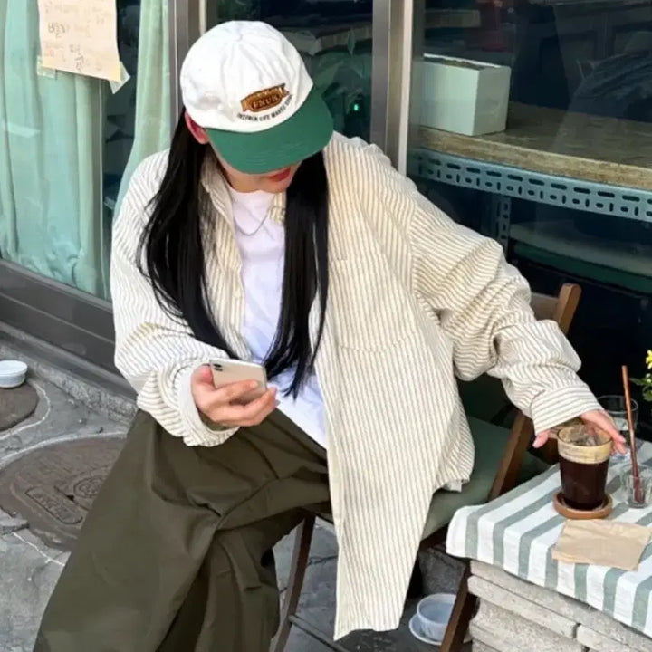 [BUNJANG] Hana By Big Size Shirt Ivory / 하나바이 빅사이즈 셔츠 아이보리