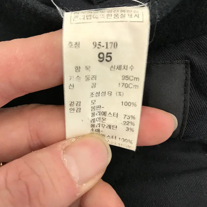 [BUNJANG] Time Homme Gold Button Pea Coat / 타임옴므 금장 피코트 그린 [95]