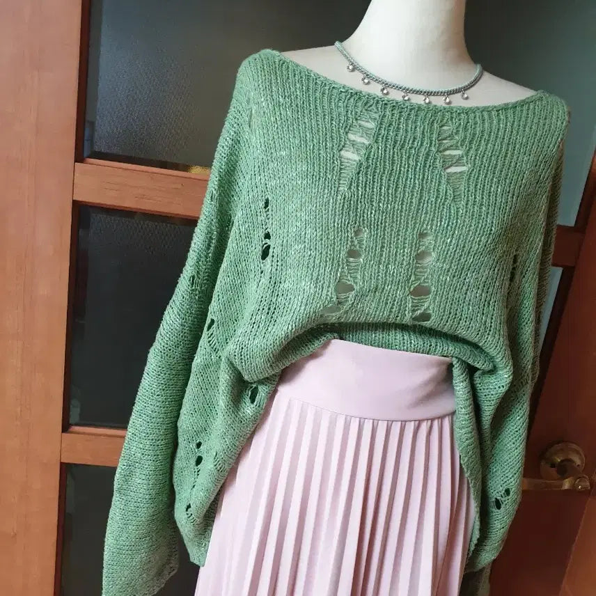 [BUNJANG] Grunge Two-Way Knit Cardigan Mint Green / (새제품)그런지 투웨이 니트&amp;가디건 민트그린