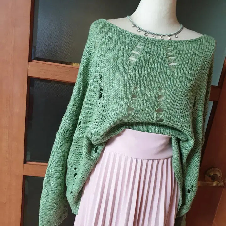 [BUNJANG] Grunge Two-Way Knit Cardigan Mint Green / (새제품)그런지 투웨이 니트&amp;가디건 민트그린
