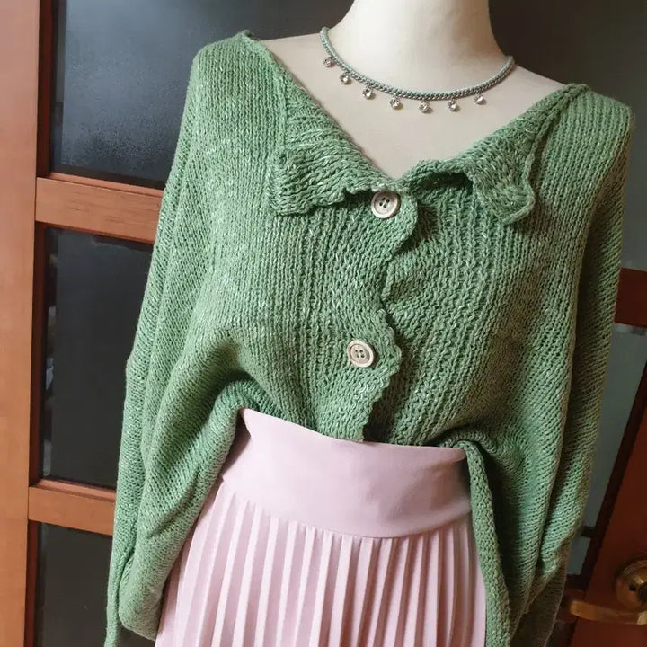 [BUNJANG] Grunge Two-Way Knit Cardigan Mint Green / (새제품)그런지 투웨이 니트&amp;가디건 민트그린