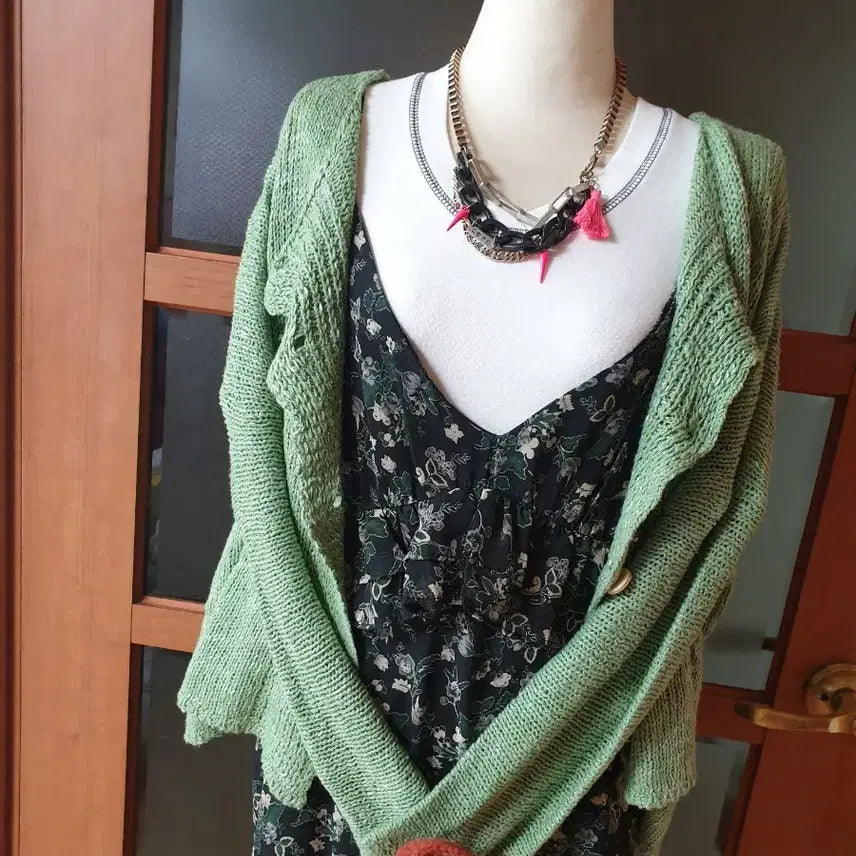 [BUNJANG] Grunge Two-Way Knit Cardigan Mint Green / (새제품)그런지 투웨이 니트&amp;가디건 민트그린