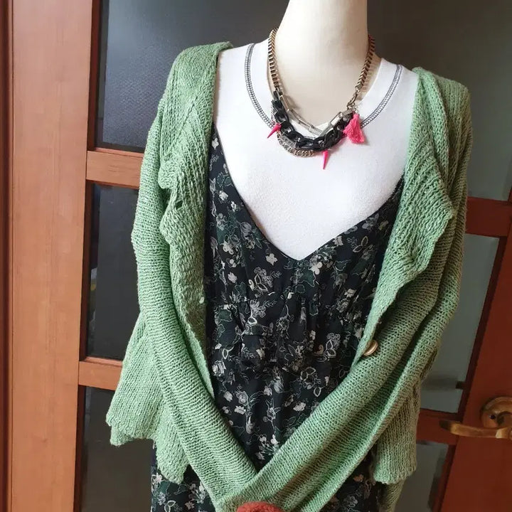 [BUNJANG] Grunge Two-Way Knit Cardigan Mint Green / (새제품)그런지 투웨이 니트&amp;가디건 민트그린