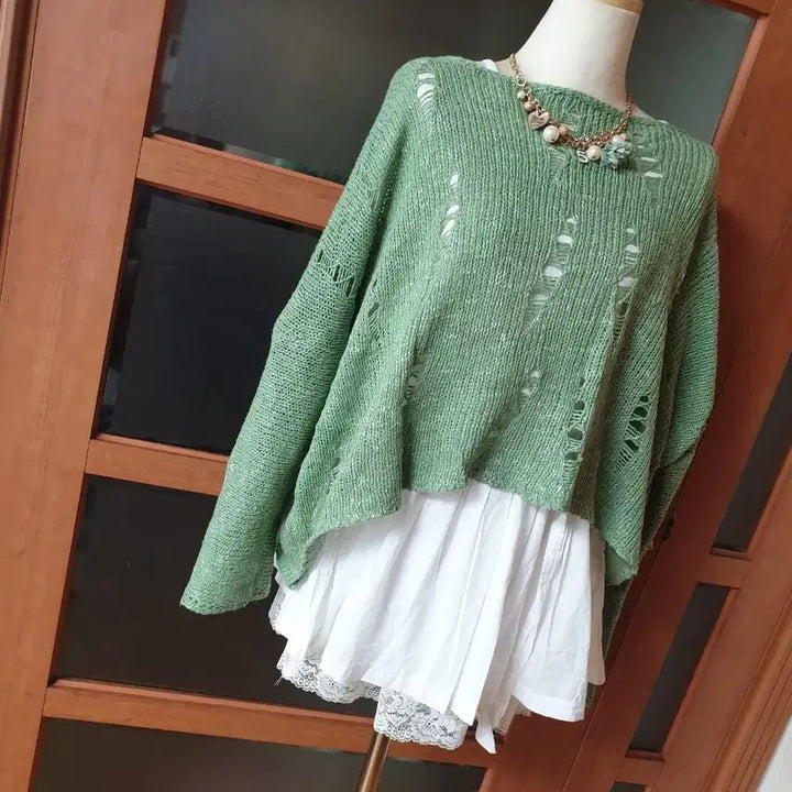 [BUNJANG] Grunge Two-Way Knit Cardigan Mint Green / (새제품)그런지 투웨이 니트&amp;가디건 민트그린