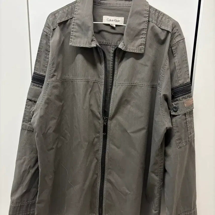 [BUNJANG] Calvin Klein Charcoal Gray Cotton Jacket / 캘빈클라인 차콜 그레이 면 자켓
