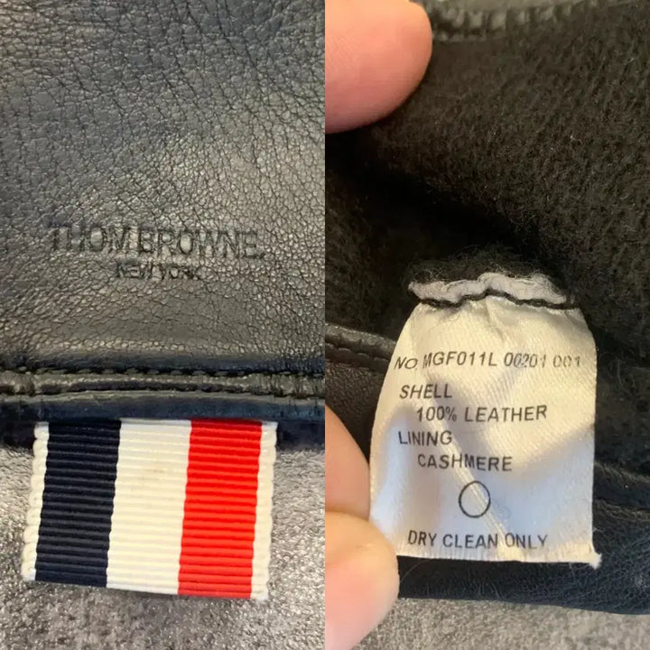 [BUNJANG] Thom Browne Leather Classic Gloves (Lambskin/Cashmere) - Women&