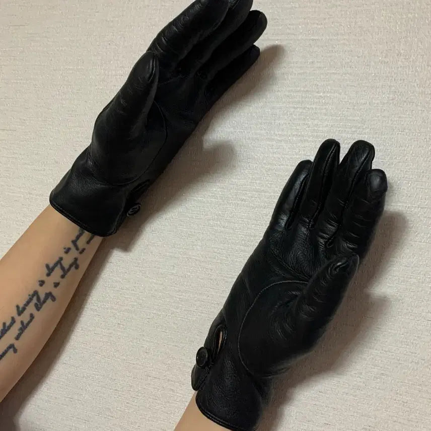 [BUNJANG] Thom Browne Leather Classic Gloves (Lambskin/Cashmere) - Women&