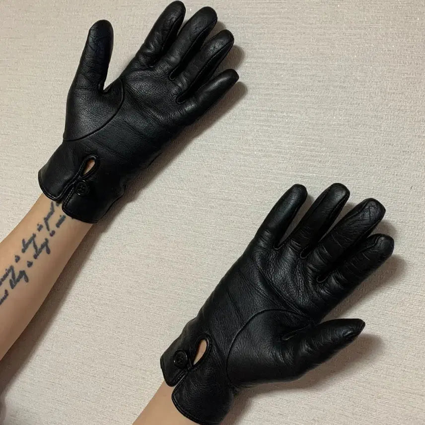 [BUNJANG] Thom Browne Leather Classic Gloves (Lambskin/Cashmere) - Women&