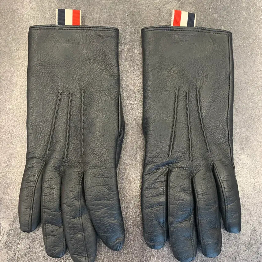[BUNJANG] Thom Browne Leather Classic Gloves (Lambskin/Cashmere) - Women&