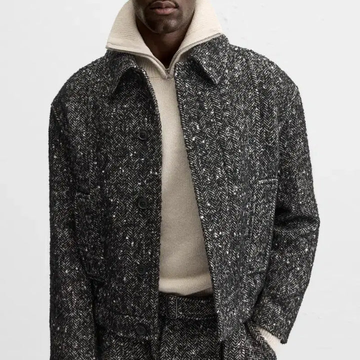 [SOLD OUT] ZARA 자라 24FW 트위드 울 헤링본 크롭 점퍼
