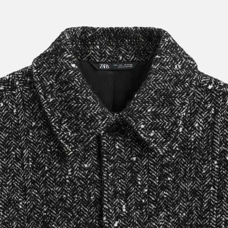 [SOLD OUT] ZARA 자라 24FW 트위드 울 헤링본 크롭 점퍼