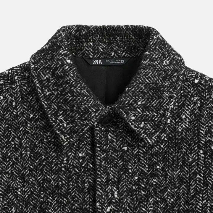 [SOLD OUT] ZARA 자라 24FW 트위드 울 헤링본 크롭 점퍼