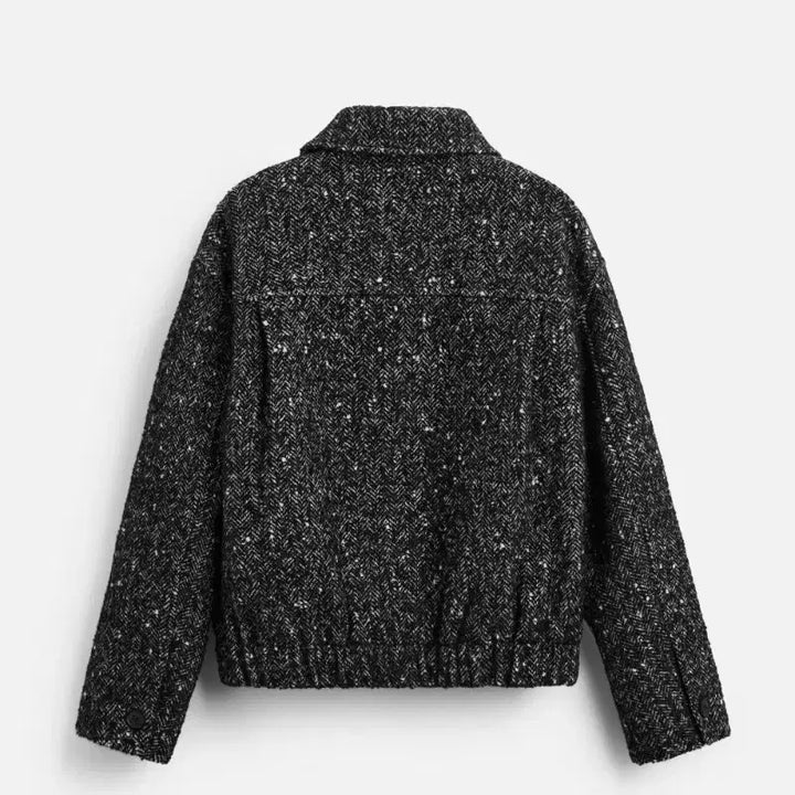 [SOLD OUT] ZARA 자라 24FW 트위드 울 헤링본 크롭 점퍼