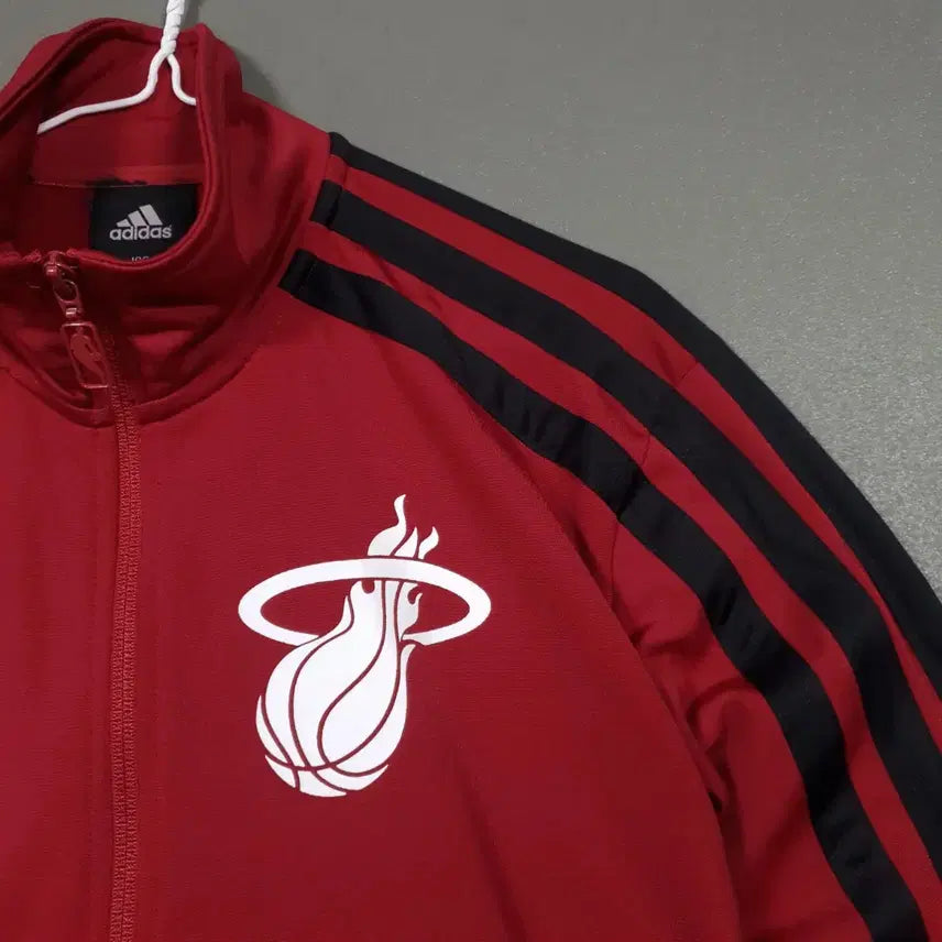 [BUNJANG] Adidas Miami Heat Burgundy Track Top Jersey / 아디다스 희귀 대장급 NBA 마이애미 히트 버건디 트랙탑 볼드 삼선 져지