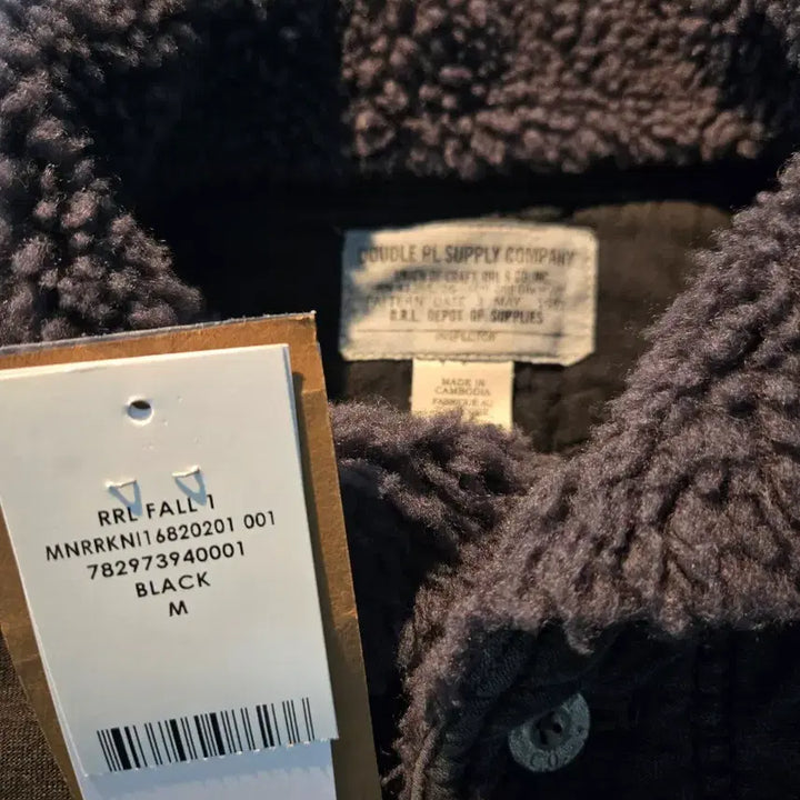 [BUNJANG] RRL Fleece Quilted Jersey Jacket / RRL 블랙 플리스 퀄팅 저지 자켓