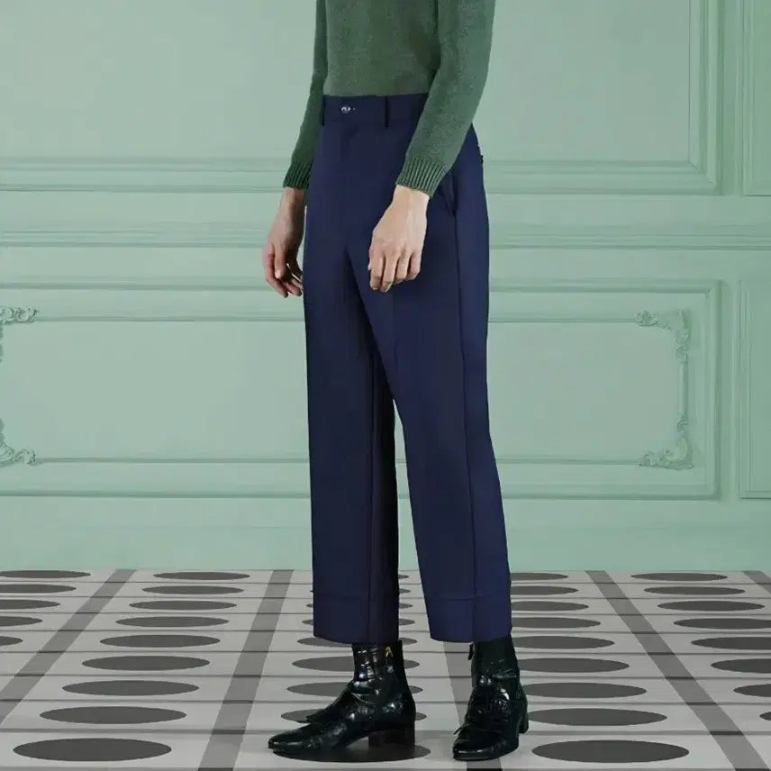 [BUNJANG] Gucci Logo Tab Slacks Pants / 국내판새상품)구찌 로고탭 슬랙스 바지(춘추)