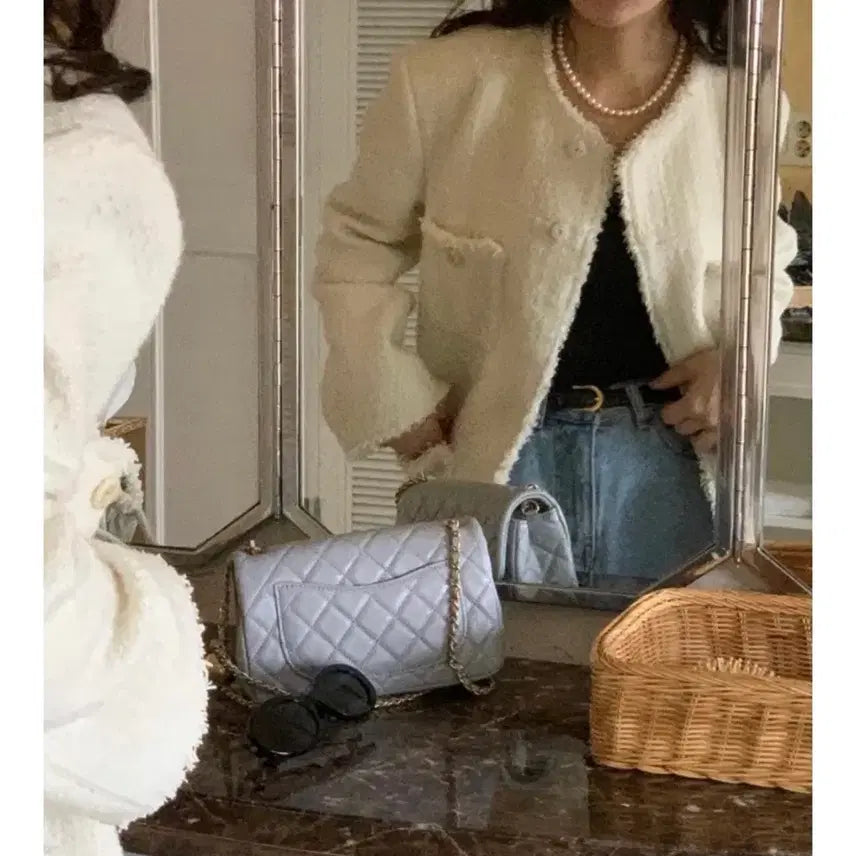 [BUNJANG] Without Summer Pepper Tweed Jacket / 위드아웃썸머 페퍼트위드자켓