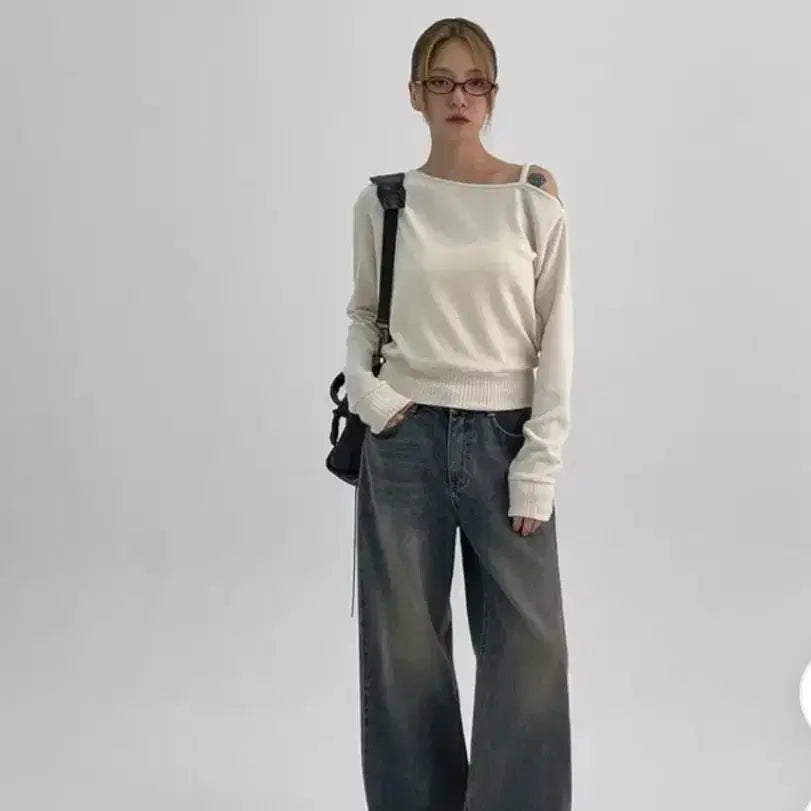 [BUNJANG] Black Up Wide Pants L (Dark Blue) / 블랙업 와이드 팬츠L(진청)