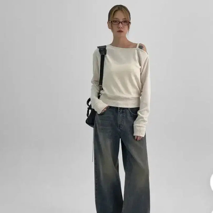 [BUNJANG] Black Up Wide Pants L (Dark Blue) / 블랙업 와이드 팬츠L(진청)