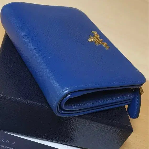 [BUNJANG] Prada Saffiano Wallet / 프라다 사피아노 반지갑/지갑 블루 정품A급(감정O)