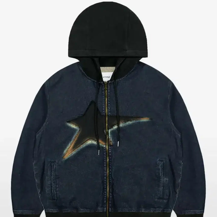 [BUNJANG] XTONZ Denim Hooded Zip-up / 엑스톤즈 데님 후드집업