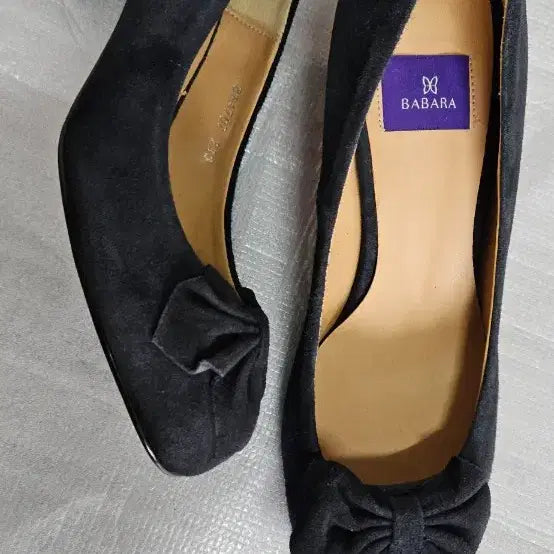 [BUNJANG] BABARA Navy Suede Ribbon Heels / BABARA 바바라 네이비 스웨이드 리본힐
