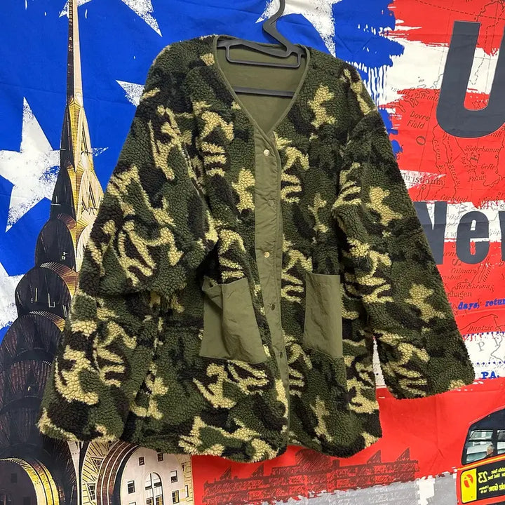 [BUNJANG] Vintage Camo Reversible Oversized Windbreaker XL / s급 빈티지 카모 리버시블 양면 오버핏바람막이 XL105