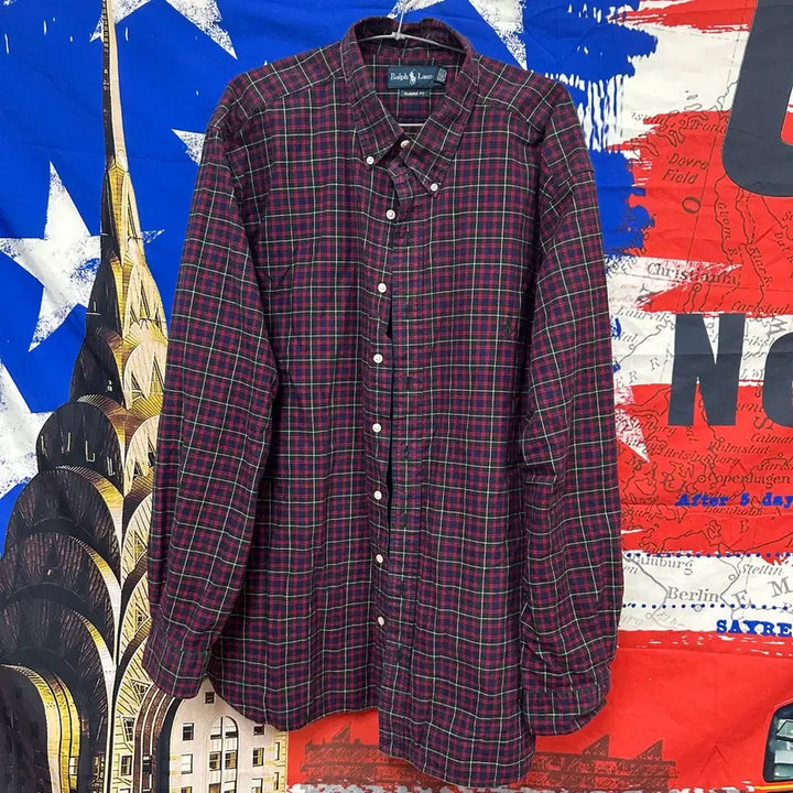 [BUNJANG] Polo Classic Fit Street Overcheck Shirt 2XL / s급 폴로 클래식핏 스트릿 오버체크셔츠 2XL110