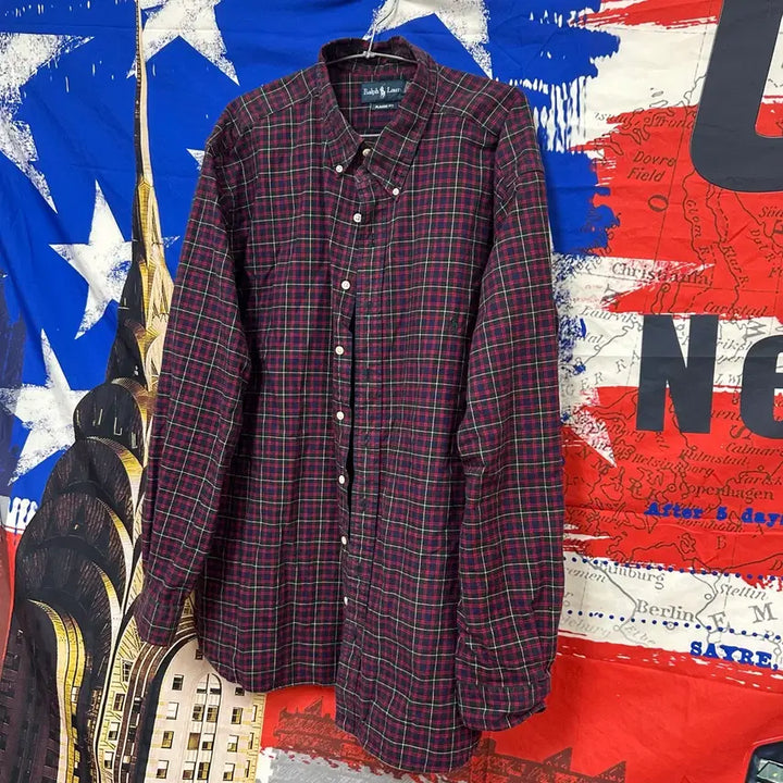 [BUNJANG] Polo Classic Fit Street Overcheck Shirt 2XL / s급 폴로 클래식핏 스트릿 오버체크셔츠 2XL110