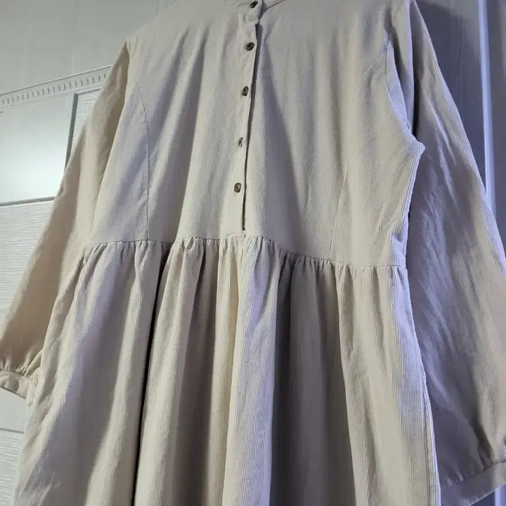 [BUNJANG] Ivory Corduroy Long Dress / 아이보리 코듀로이 롱 원피스