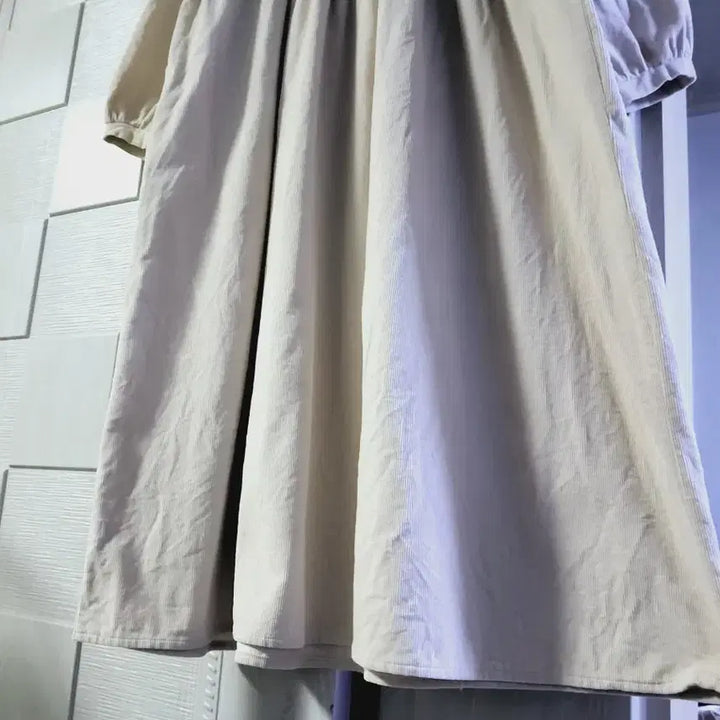 [BUNJANG] Ivory Corduroy Long Dress / 아이보리 코듀로이 롱 원피스