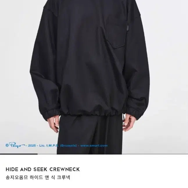 [BUNJANG] Songzio Homme Smurf Printed Black Sweatshirt / 송지오옴므 스머프 프린팅 블랙 맨투맨 티셔츠
