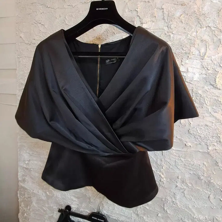 [BUNJANG] Satin Blouse / (55)상태좋은  셔링 새틴 블라우스