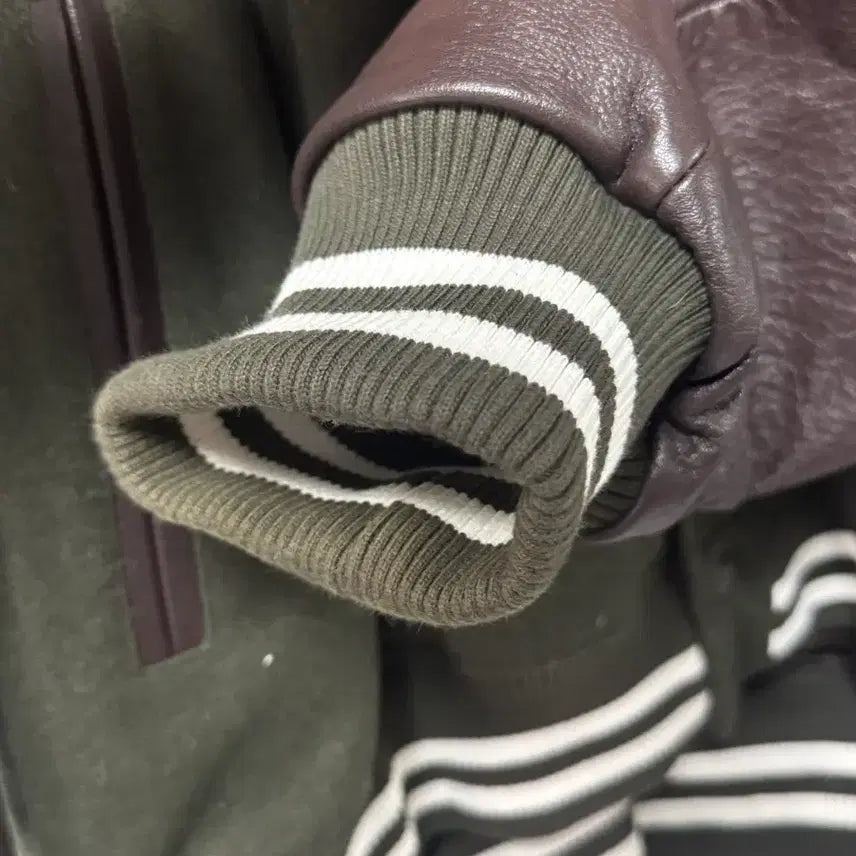 [BUNJANG] YesEyeSee Varsity Jacket Olive / [L] 예스아이씨 바시티 자켓, 올리브