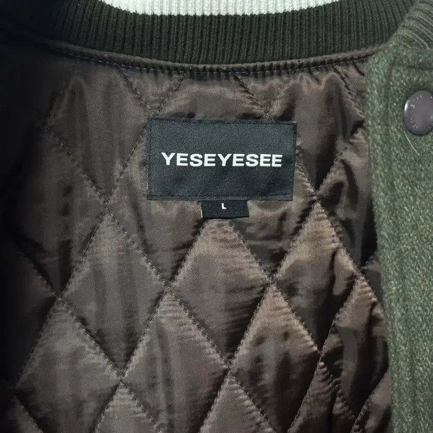 [BUNJANG] YesEyeSee Varsity Jacket Olive / [L] 예스아이씨 바시티 자켓, 올리브