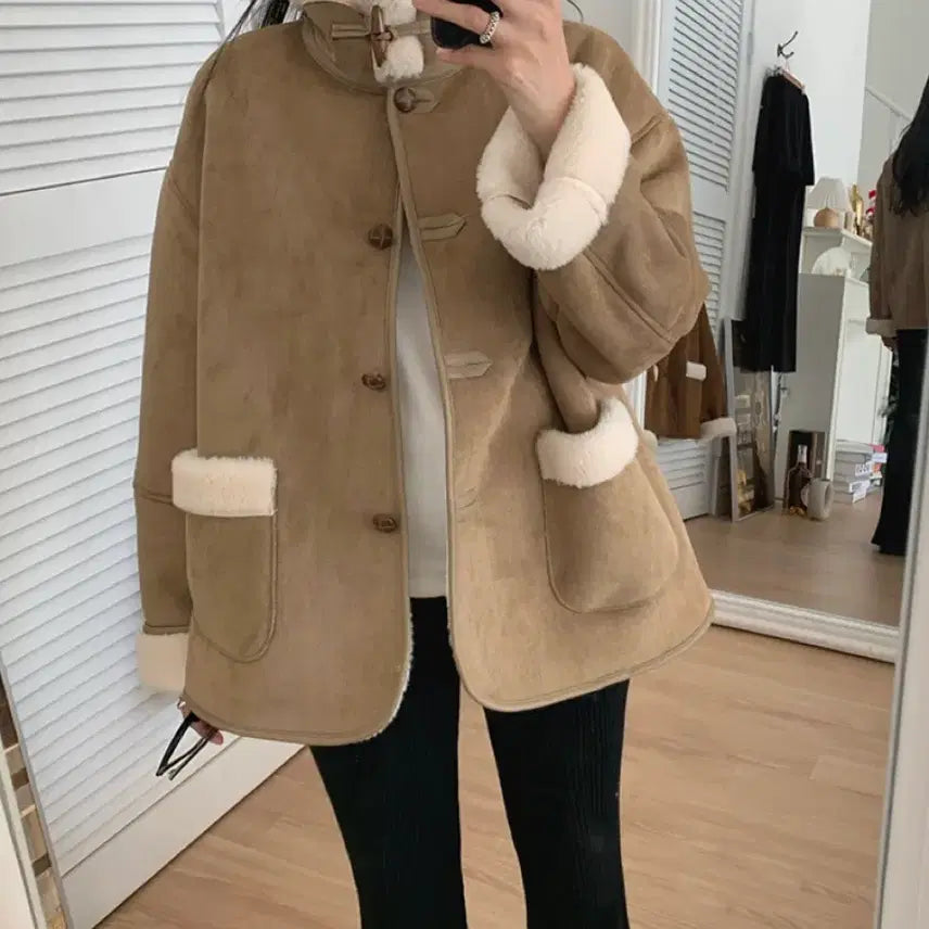 [BUNJANG] Archive Ato Peanut Butter Musctang Coat / 아카이브아토 피넛버터 무스탕