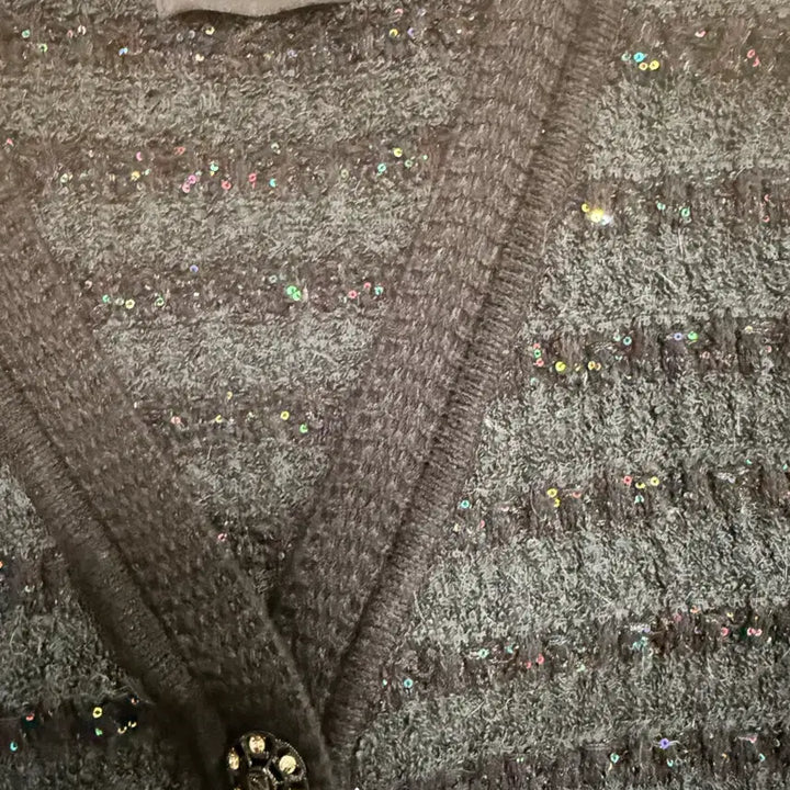 [BUNJANG] MINE Black Tweed Cardigan / MINE 블랙 트위드 가디건