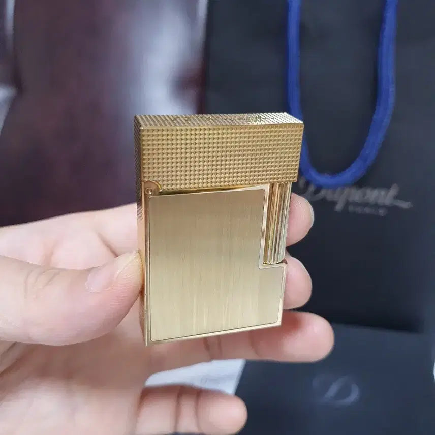 [BUNJANG] Dupont Lighter New Line 2 CA18602 Gold / [백화점판] 듀퐁라이터 뉴 라인2 ca18602 금장 쌍불 듀퐁 라이타