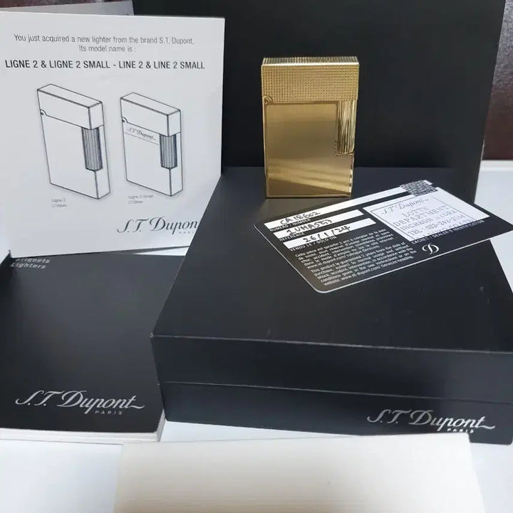 [BUNJANG] Dupont Lighter New Line 2 CA18602 Gold / [백화점판] 듀퐁라이터 뉴 라인2 ca18602 금장 쌍불 듀퐁 라이타