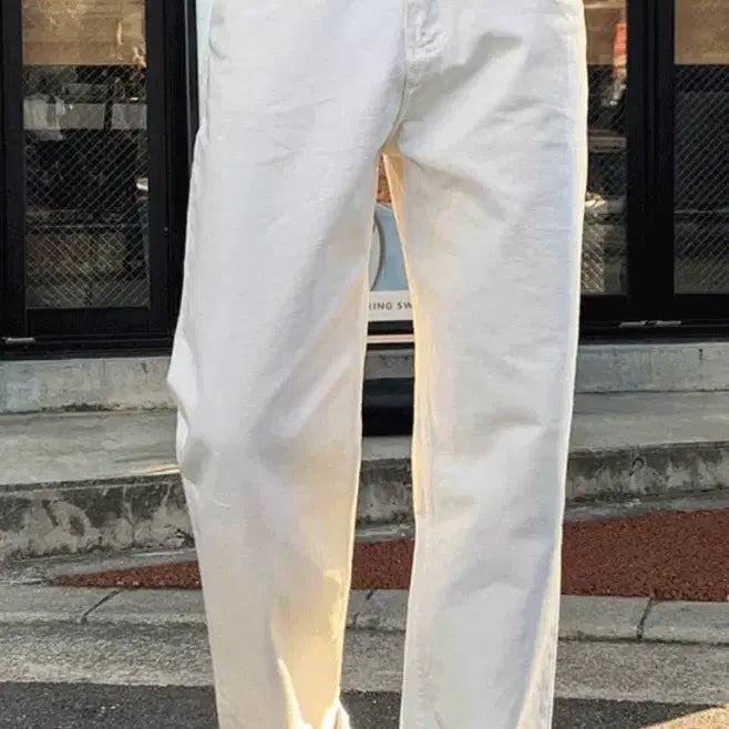 [BUNJANG] Cotton Wide Pants Beige / (M)코튼 와이드 팬츠 베이지