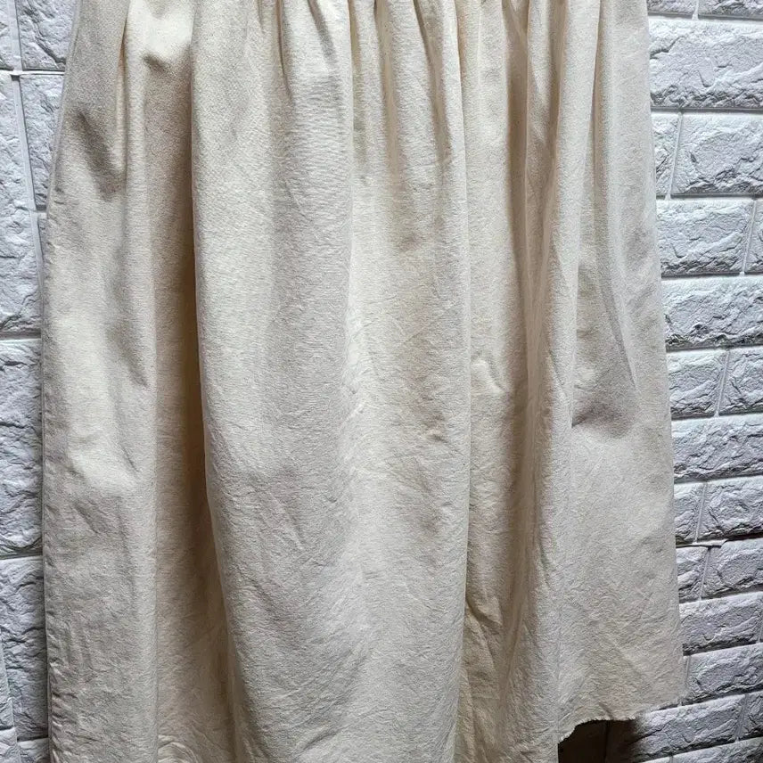 [BUNJANG] Oatmeal Sleeveless 100% Cotton Long Dress / 오트밀 민소매 면100 원피스