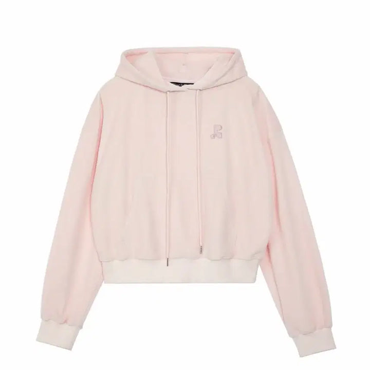 [BUNJANG] Rest &amp; Recreation Pink Velvet Hoodie / 레스트앤레크레이션 핑크 벨벳 후드티