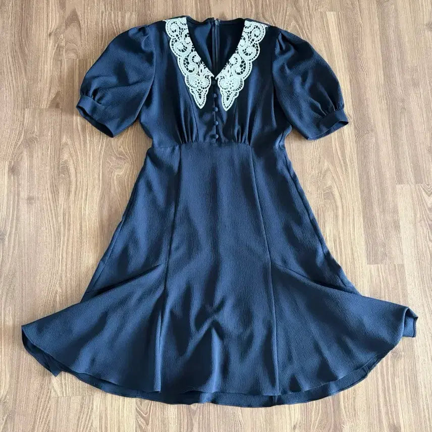 [BUNJANG] Sisley Navy Dress / 시슬리 sisley 카라 네이비 원피스