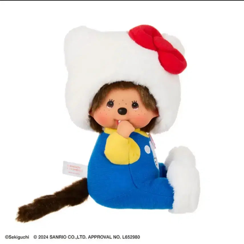 [BUNJANG] Monchhichi Hello Kitty Collaboration Doll / 몬치치 X 헬로키티 콜라보 큰인형 정품 새상품